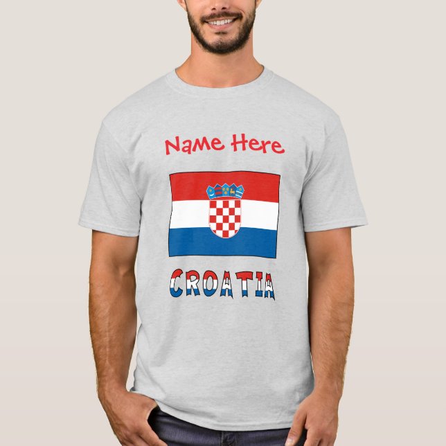Personalized Croatia Flag Men's T-Shirt (Front)