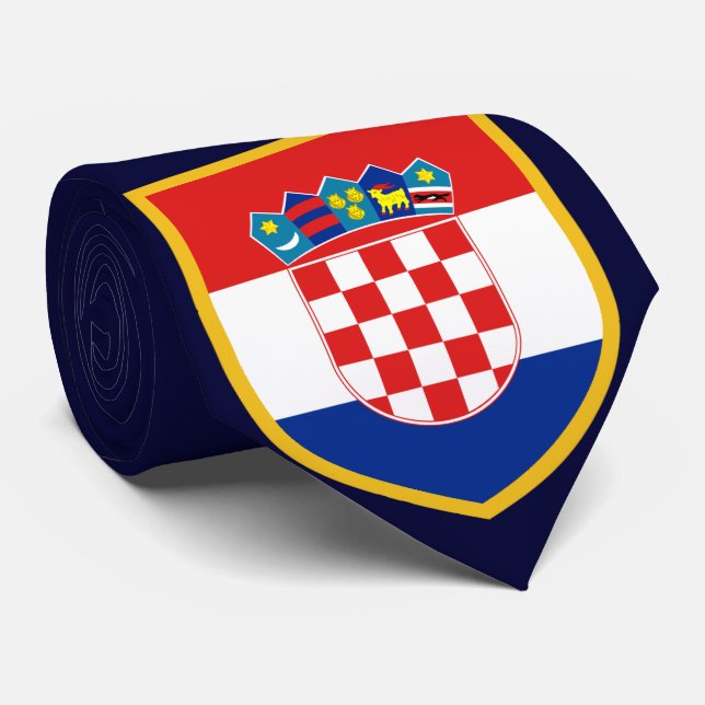 Personalized Croatia Flag Neck Tie (Rolled)