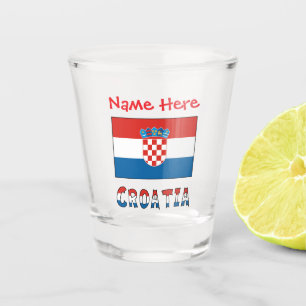 Personalized Croatia Flag  Shot Glass