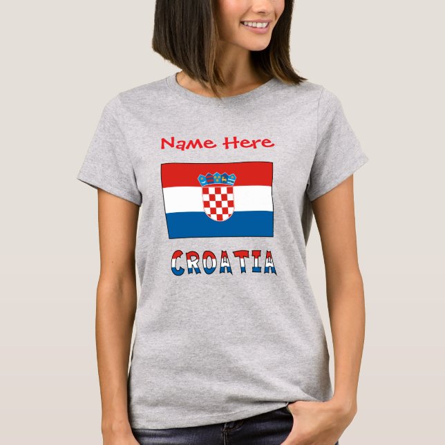 Personalized Croatia Flag Women's T-Shirt (Front)