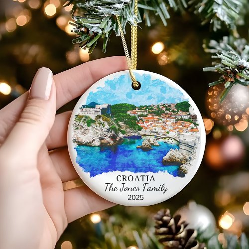 Personalized Croatia Ornament, Croatia Gift Ceramic Ornament