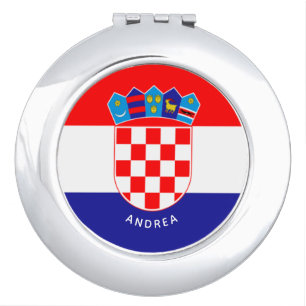 Personalized Croatian Flag With Emblem Compact Mirror