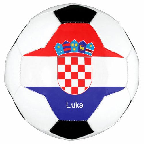 Personalized Croatian Flag With Name Soccer Ball
