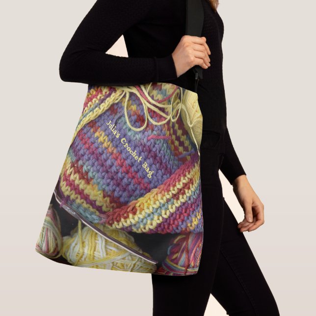 Personalized Crochet Crossbody Bag (Close Up)