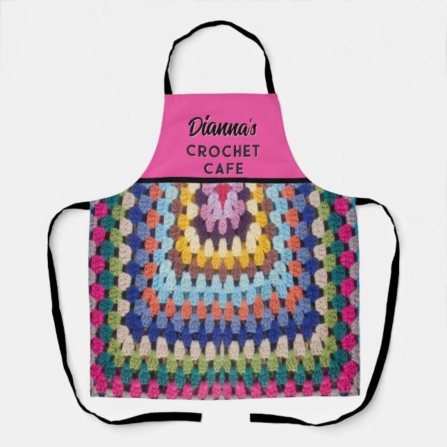 Personalized crochet-loving All-Over Print Apron (Front)