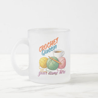 Personalized Crochet Queen Mug - Custom Name