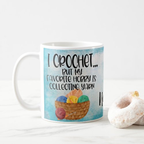 Personalized Crochet Yarn Design Coffee Mug Cup