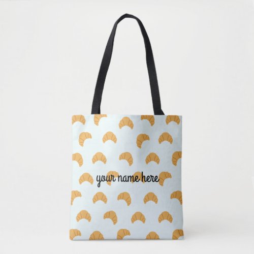 Personalized Croissant Tote Bag