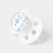 Personalized Cross Baby Pacifier-Blue & Silver Pacifier | Zazzle
