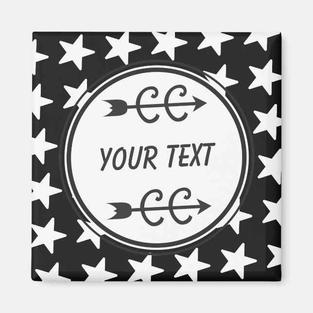 Personalized Cross Country Black White Magnet (Front)