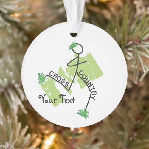 Personalized Cross Country Funny  Grass Runner Ornament