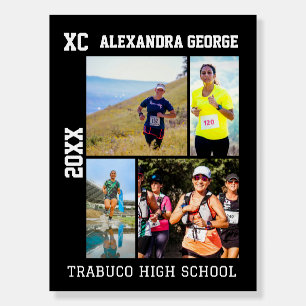 Personalized Cross Country XC Runner Photo Collage Foam Board