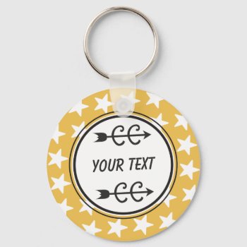 Personalized Cross Country Yellow Gold Keychain by BiskerVille at Zazzle