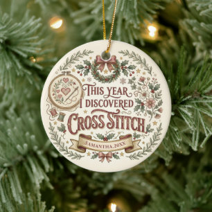 Personalized Cross Stitch Christmas Ornament