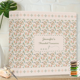 Personalized Cross Stitch Pattern Keeper 3 Ring Binder