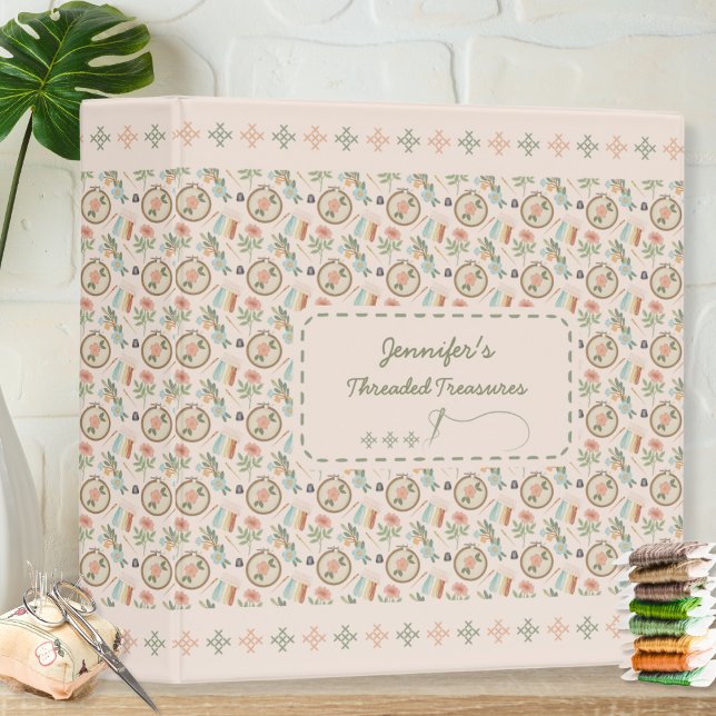 Personalized Cross Stitch Pattern Keeper 3 Ring Binder (Creator Uploaded)