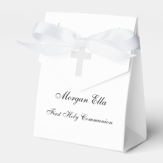 Personalized Cross Tent Favor Boxes (Front Side)