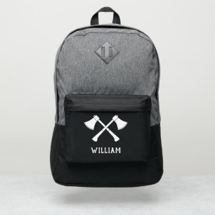 Personalized Crossed Axes Ax Throwing Port Authority® Backpack