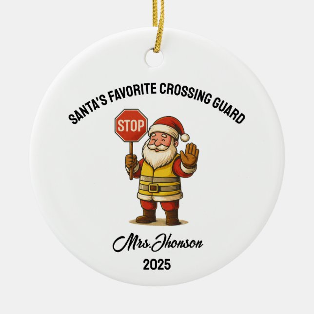 Personalized Crossing Guard Ornament (Front)