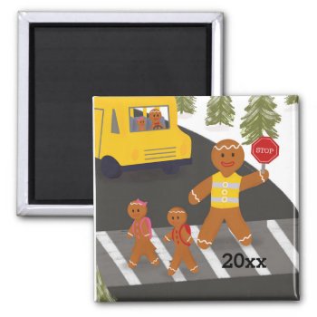 Personalized Crossing Guard School Bus Magnet by HollyShop at Zazzle