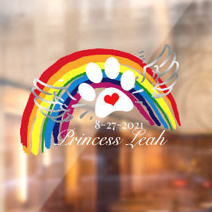 Personalized Crossing Rainbow Bridge Dogs Window Cling
