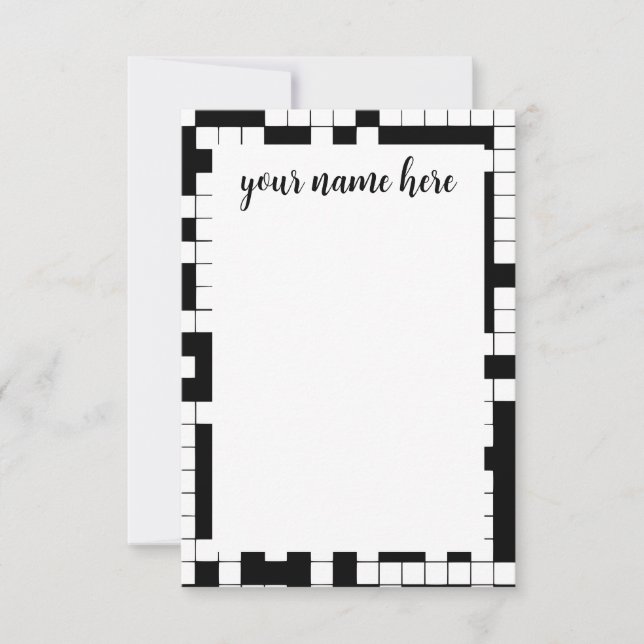 Personalized Crossword Notecards (Front)