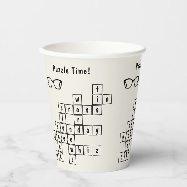 Personalized Crossword Puzzle, Eyeglass Frames  Paper Cups (Front)