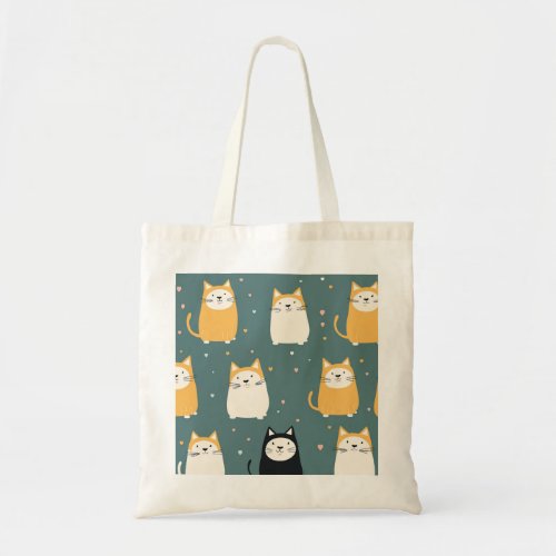 Personalized Crowd of Cats Reusable Tote Bag