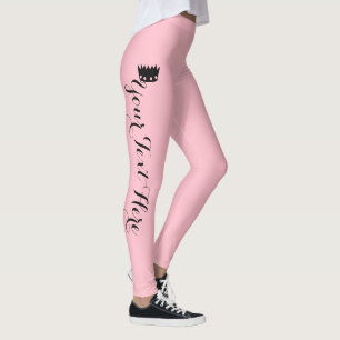 Personalized Crown Blush Pink Leggings