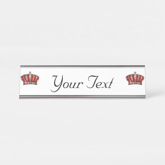 Personalized “Crown” Desk Name Plate (Front)