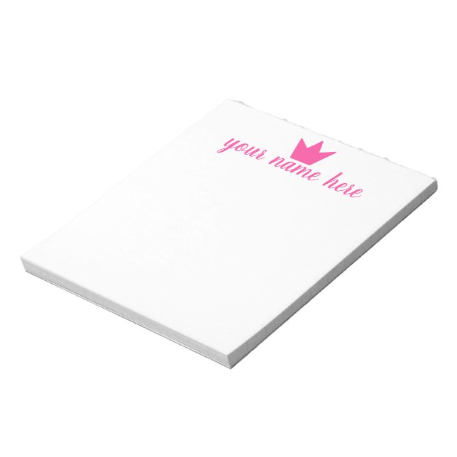 Personalized Crown Girls Notepad (Rotated)