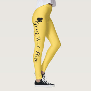 Personalized Crown Mustard Yellow Leggings