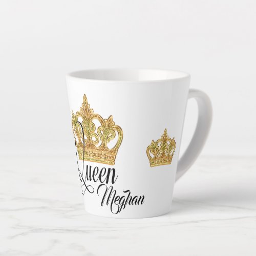 Personalized Crown Queen Latte Mug