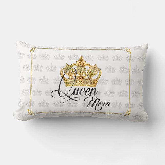 Personalized Crown Queen Mom - Lumbar Pillow (Front)