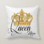 Personalized Crown Queen Mom Throw Pillow