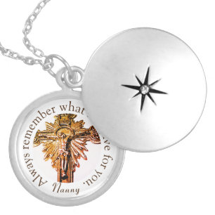 Personalized Crucifix Locket Necklace