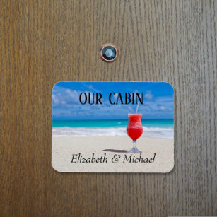 Personalized Cruise Door Beach Ocean Cocktail Magnet