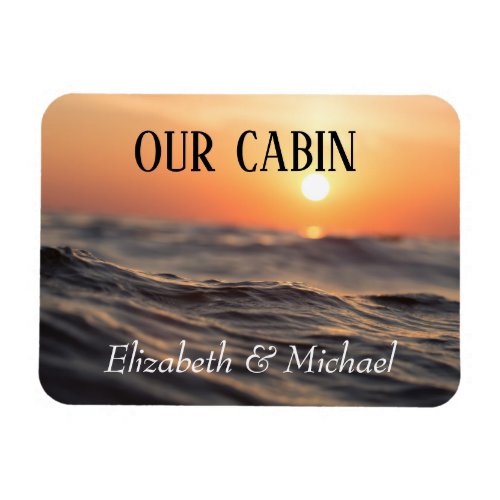Personalized Cruise Door Beach Ocean Sunset Magnet