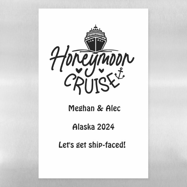 Personalized Cruise Door Decoration-Honeymoon Magnetic Dry Erase Sheet (Vertical)