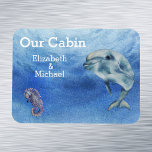 Personalized Cruise Door Sea Dolphin Watercolor Magnet<br><div class="desc">This design may be personalized in the area provided by changing the photo and/or text. Or it can be customized by clicking Personalize this Template and then choosing the click to customize further option and delete or change the color of the background, add text, change the text color or style,...</div>