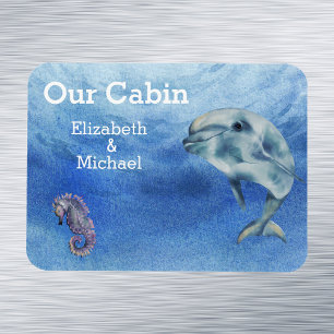 Personalized Cruise Door Sea Dolphin Watercolor Magnet