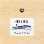 Personalized Cruise Door Ship Our Cabin Magnet<br><div class="desc">This design was created though digital art. It may be personalized in the area provide or customizing by choosing the click to customize further option and changing the name, initials or words. You may also change the text color and style or delete the text for an image only design. Contact...</div>