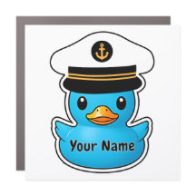 Personalized Cruise Duck Magnet Blue Captain Ducky