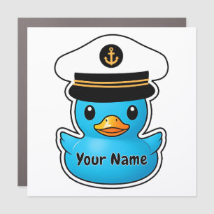 Personalized Cruise Duck Magnet Blue Captain Ducky