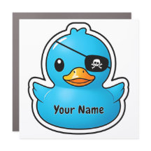 Personalized Cruise Duck Magnet Blue Eyepatch