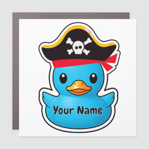 Personalized Cruise Duck Magnet Blue Pirate Hat