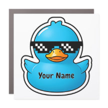 Personalized Cruise Duck Magnet Blue Sunglasses