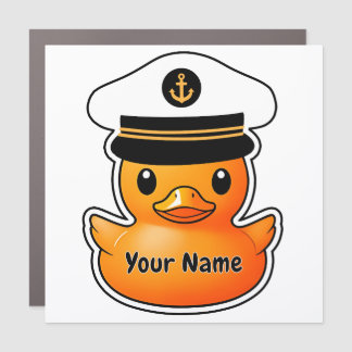 Personalized Cruise Duck Magnet Orange Captain