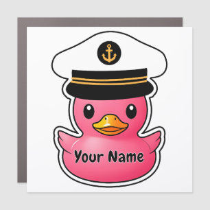 Personalized Cruise Duck Magnet Pink Ducky Captain