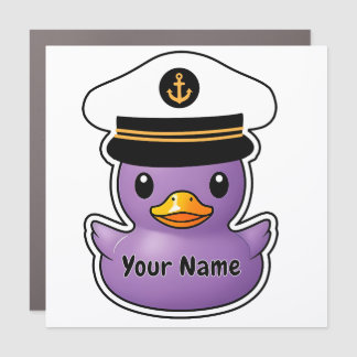 Personalized Cruise Duck Magnet Purple Captain